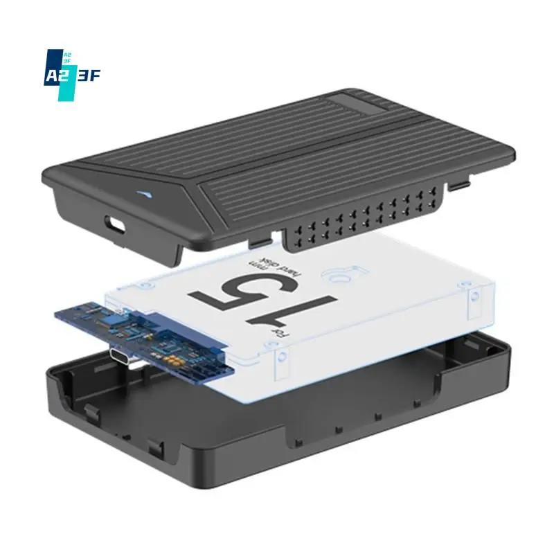A23F-USB 3.1 Mobile Hard Disk Box 2.5 Inch SATA Hard Disk Box SSD Enclosure Support 15Mm Hard Drive For Computer Notebook