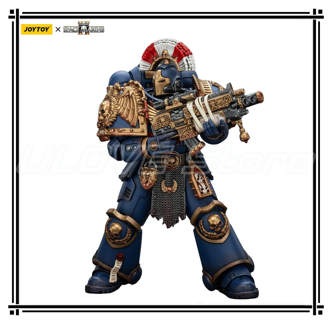 

JOYTOY Warhammer 40K UltramarinesRelic Secundus Armour со стрелковым болтом, винтовкой, цепным словом и болтом Pisto 1/18, экшн-фигурка
