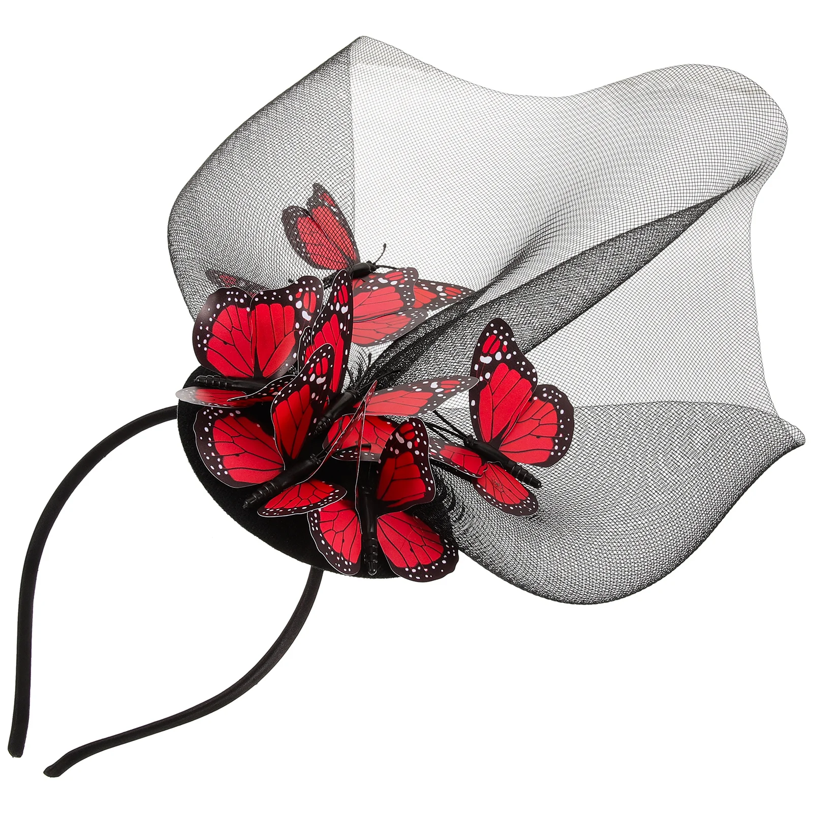 Head Band Simulated Plastic Butterfly Fascinators for Tea Party Headband Modeling Fashion Hat Women Bride