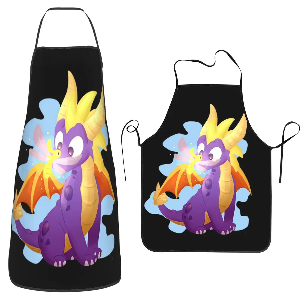 

Ice Spyro Aprons Chef Cooking Baking Tablier Sleeveless Bib Kitchen Cleaning Pinafore for Women Men Painting