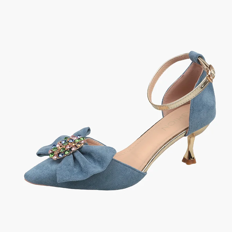 

Женские туфли на высоком каблуке, новинка весны 2025, блестящая пряжка, острый носок, женская обувь на тонком каблуке, сексуальные модельные свадебные туфли-лодочки, туфли на каблуке