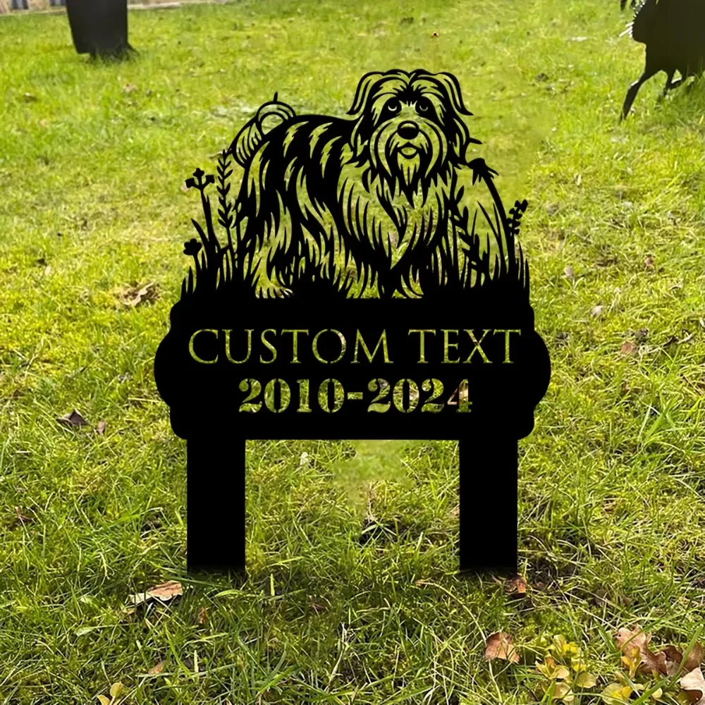 Uniquely Designed Custom Silky Terrier Dog Memorial Stake Metal Sign for Outdoor Pet Garden a Touch to Animal - themed Yard