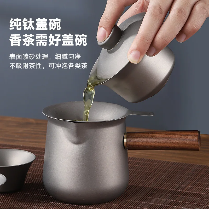 Kompletny zestaw do herbaty z czystego tytanu, czajnik domowy, filiżanka, prezenty do herbaty Kung Fu, wysokiej klasy