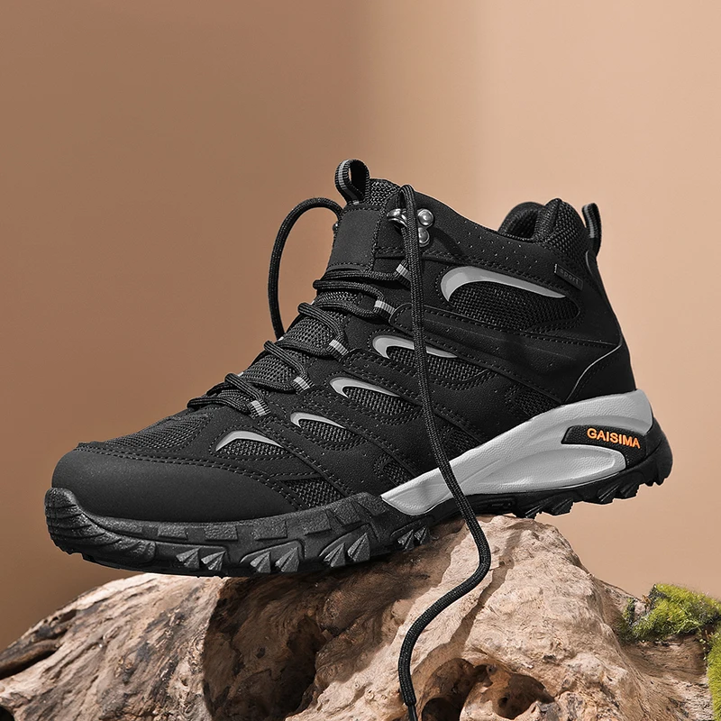 

Men's Outdoor Hiking Boots Shock Absorbing Lightweight Anti-Slip Wear-Resistant Trail Walking Trekking Sneakers Travel Shoes