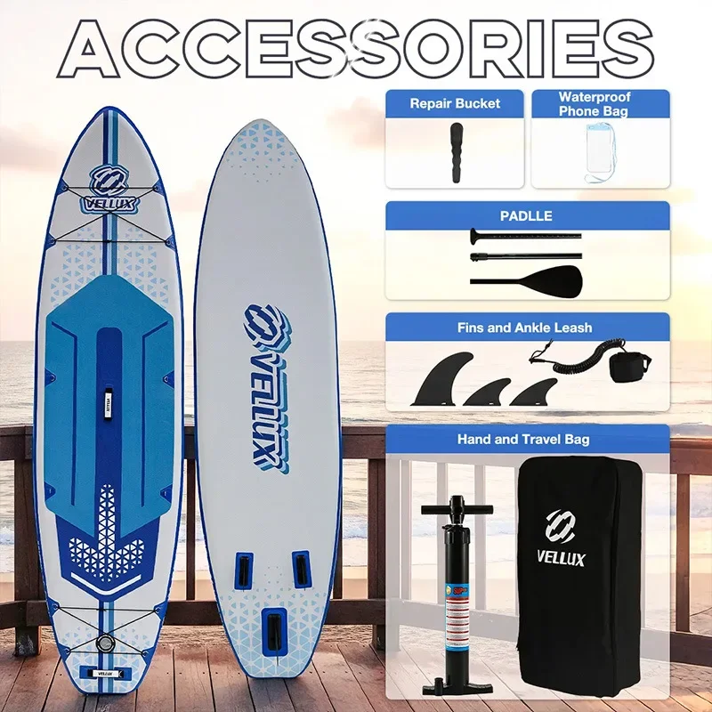New 350cm Length Paddling Surfing Leisure Water Sport Ultra Light Drop Stitch SUP Board with Complete Accessories for Lake Ocean