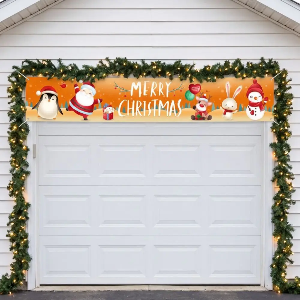 Santa Claus Christmas Banner Festive Ornament Navidad Noel Christmas Decoration Snowman Outdoor Banner Outdoor Decor