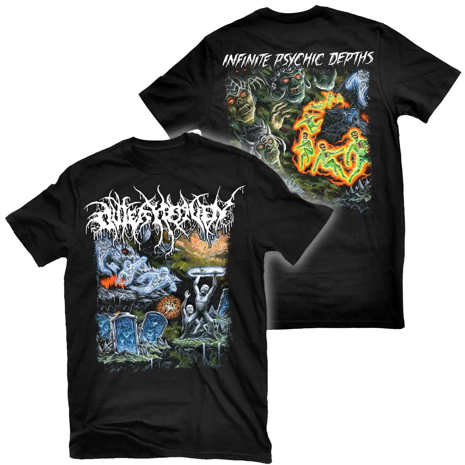 Outer Heaven Infinite Psychic Depths Rock Band Graphic Tee T-shirt unisexe décontracté à col rond 100% coton Top d'été