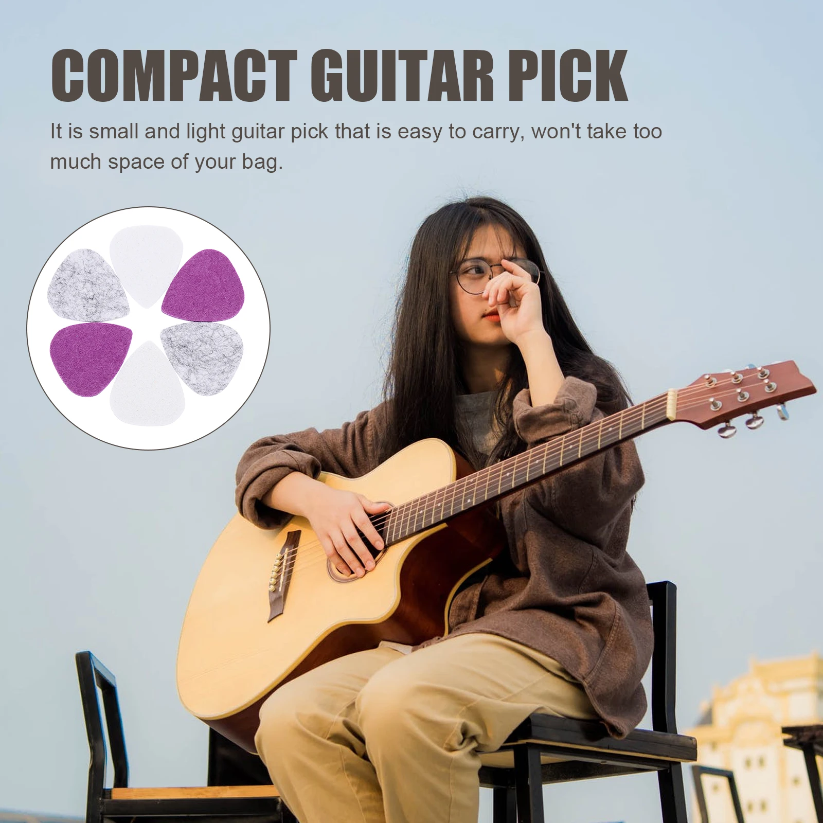 

6 Pcs Guitar Pick Acoustic Plectrum Component Plectrums Folk for Wool Ukulele Picks Felt Child