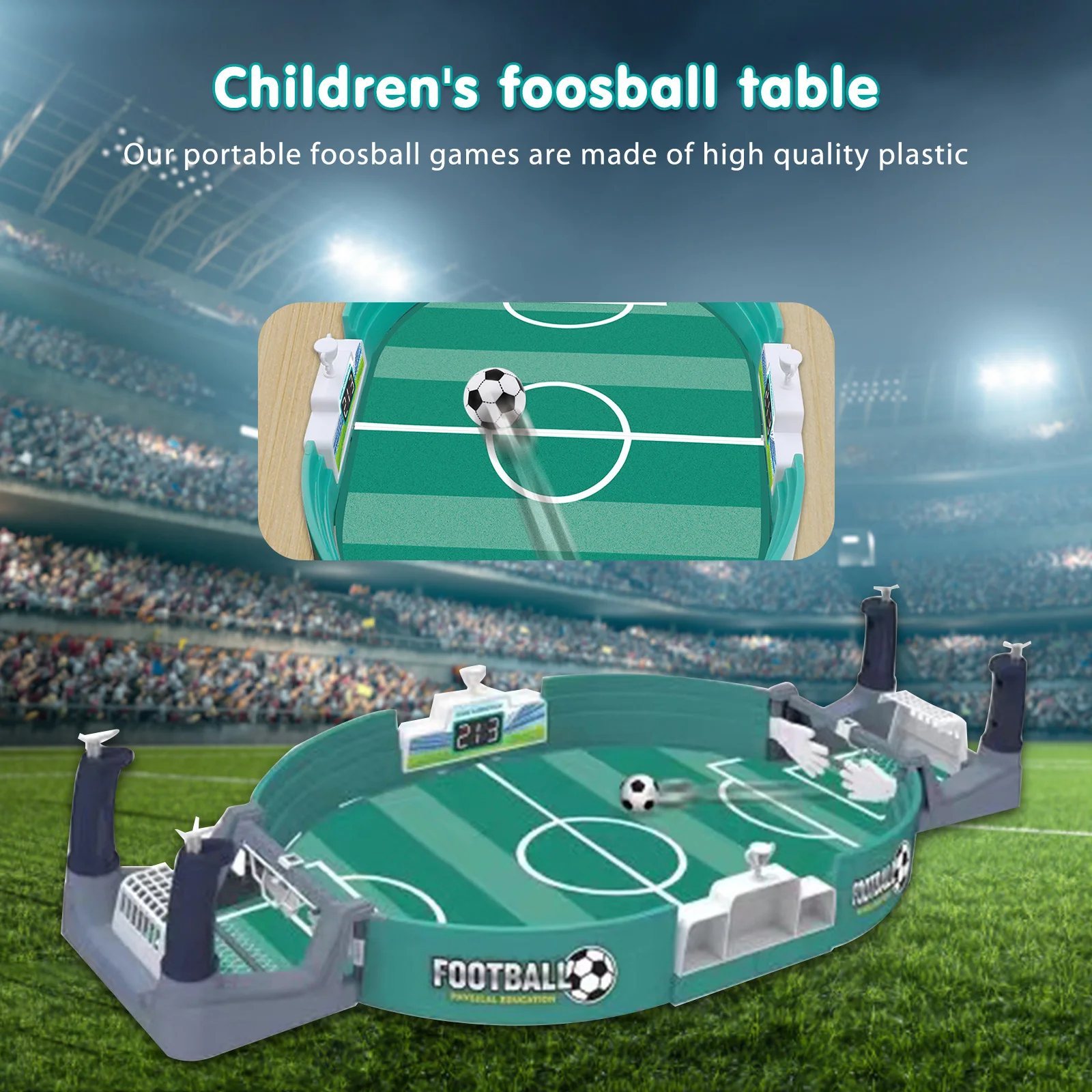 Portable Childrens Football Battle Table with 2/4/7 Footballs Two-player Battle Soccer Table Soccer Arcade Games for Kids Adults