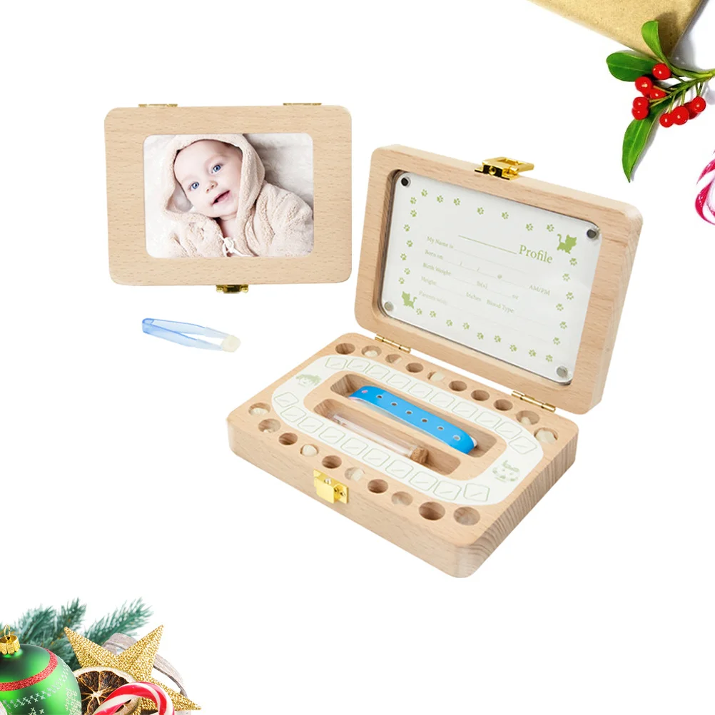 

Wooden Child Tooth Preservation Organizer Thick Safe Material Baby Tooth Collection Box Hair Storage Bottle Newborn Milk Teeth
