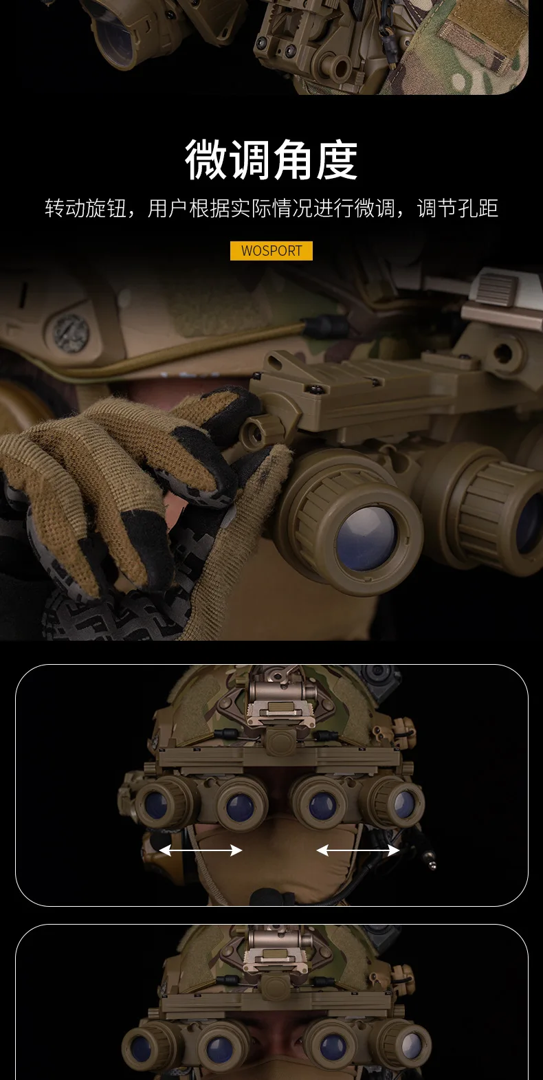 Taktisches Zubehör GPNVG18 Nachtsichtbrille NVG-Modell mit L4G69 / L4G24 Helmhalterung Adapterhalter Keine Funktion – Detail 5