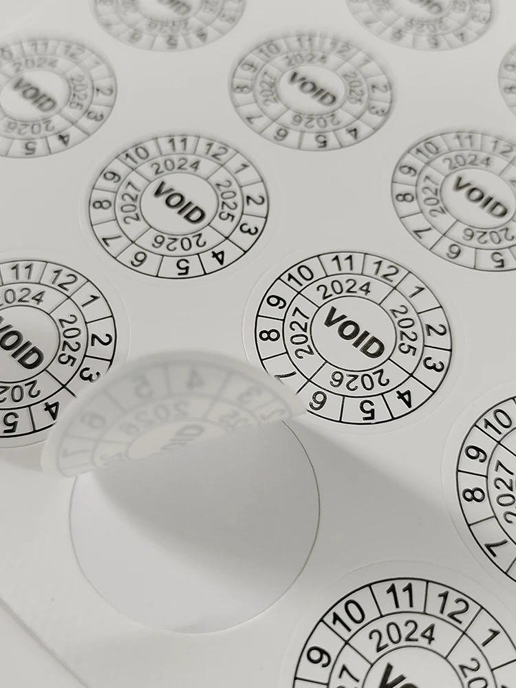 100 sztuk 20mm Distruktoryczny papier kruchy Gwarancja VOID Etykieta Naklejka Naprawa Rok Miesiąc Data ważności Tamper Evident — zdjęcie produktu 7