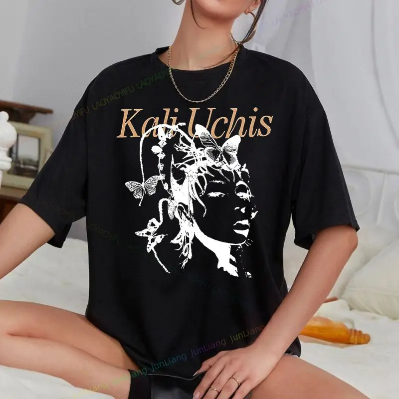 Kali Uchis New Ablum Orquiideas Cotton T-shirt Hip Hop O Collar Unisex Short-sleeved Shirt Fans Gift Harajuku Y2K Clothing