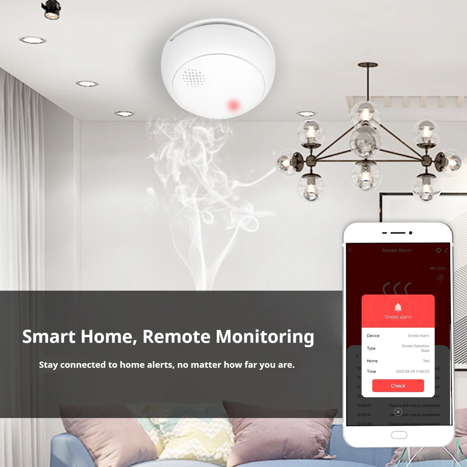 

Smart Smoke Sensor with Tuya ZigBee Hub – Home Safety Fire Detection Alarm