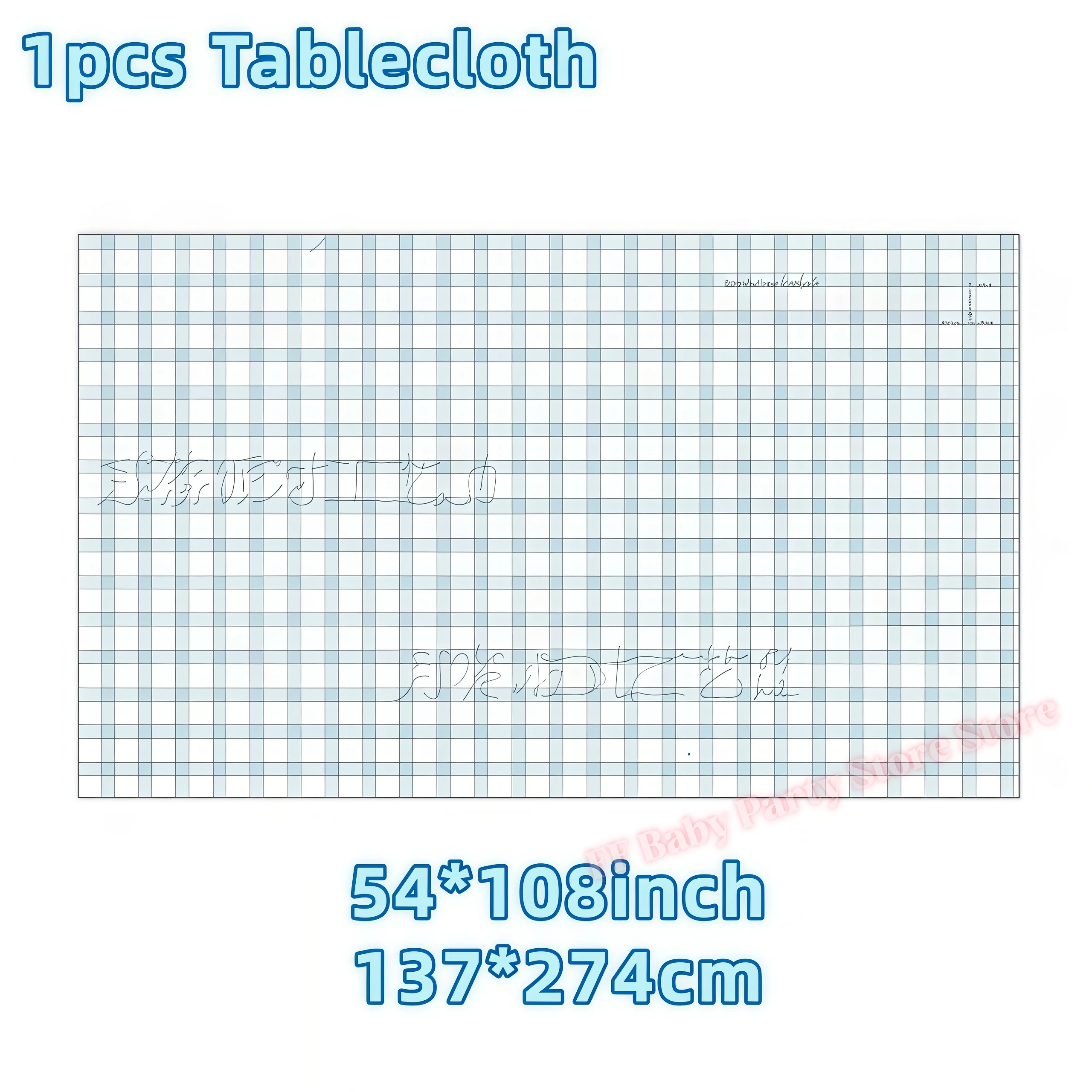 Blaues Gitter-Motiv Geburtstagsdekoration Party Papierservietten Becher Teller Tischdecke für Mädchen Gastgeschenke Babyparty Zubehör Geschenk – Detail 7