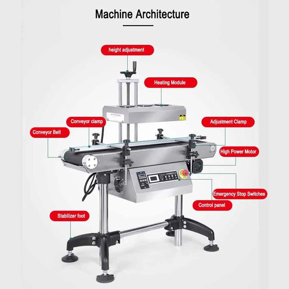 Aluminum Foil Bottle Sealer Electromagnetic Induction Heat Sealing Machine for Beverage Cans Barrels Paper Glass Packaging Gear