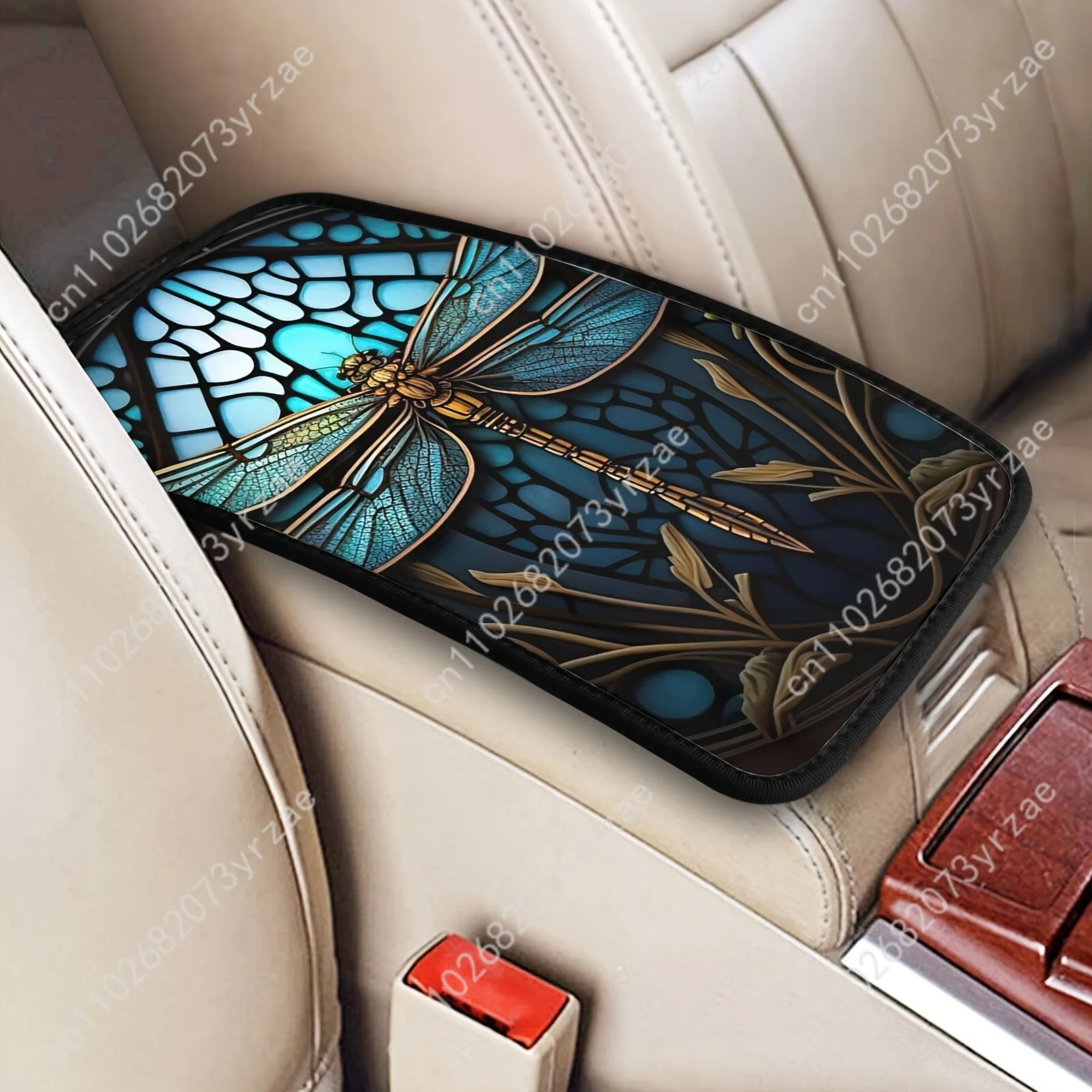 

Cool Dragonfly Universal Car Armrest Cushion High Quality Non-Slip Car Armrest Cover Elastic Straps Car Interior Accessories