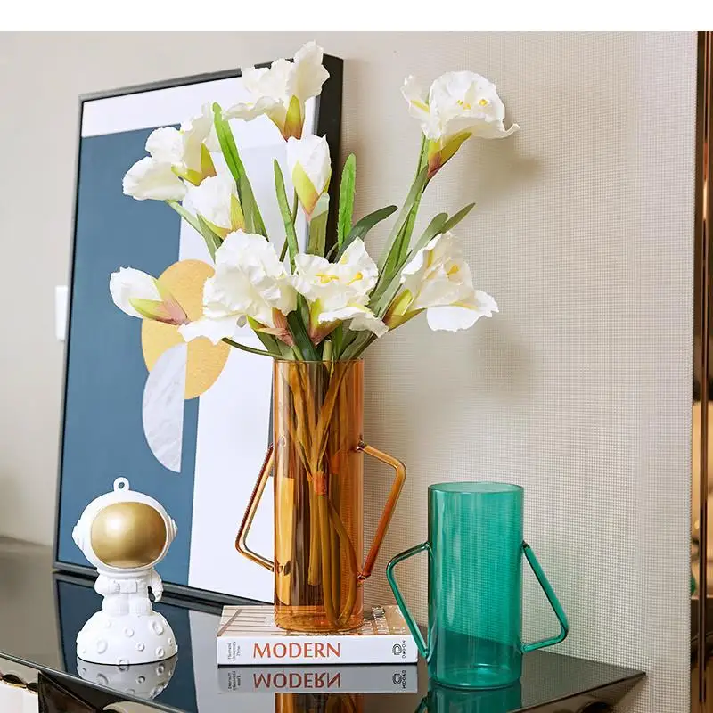 Glass Vase Color Geometry Transparent Hydroponic Flower Arrangement Modern Home Decoration Accessories