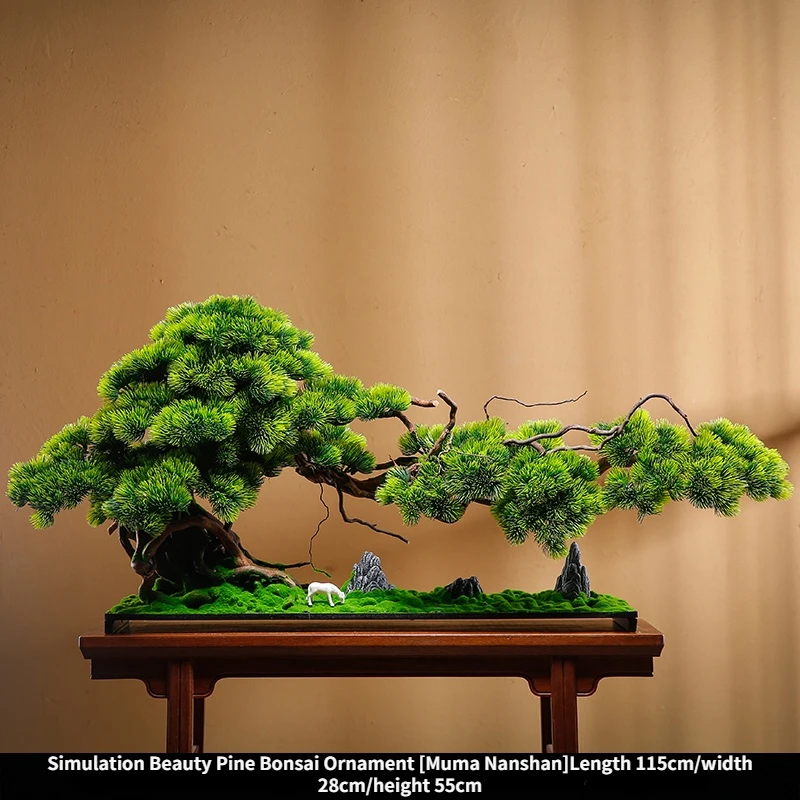 Simulation Micro Landscape Ornament Artificial Thuja Maple Mini Mountain Bonsai Zen Decor For Home Hotel Tea Room Office Desktop