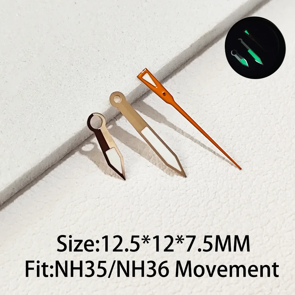 ساعة يد عالية الجودة مناسبة لسلسلة NH35 NH36 حركة أوتوماتيكية C3 إكسسوارات ساعات رجالية مضيئة Pointe