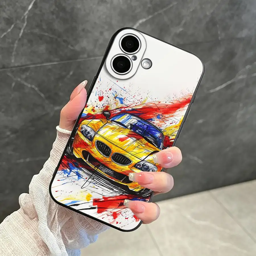 Phone Cover Case for Apple iPhone 17 Pro Max 11 13 Mini 14 6 6S SE X 15 16 Plus XS 7 8 Colorful Sports Car view 5