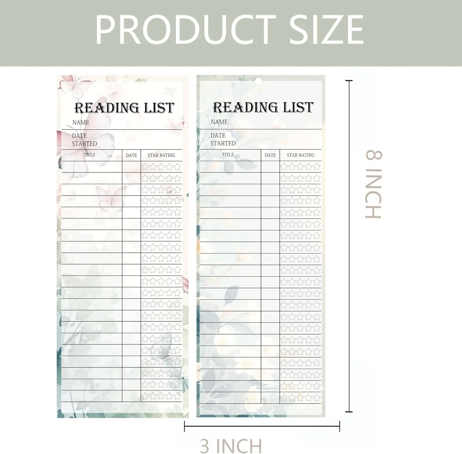 Reading List Bookmark Tracker with Tassels Personal Libraries Cards Book Tracker Reading Page Cards Book Reading