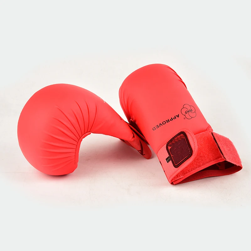 Karate Gloves Hand Guard Thickened PU Wear-Resistant Professional Karate Hand Gloves Adult Children Training Boxing Gloves