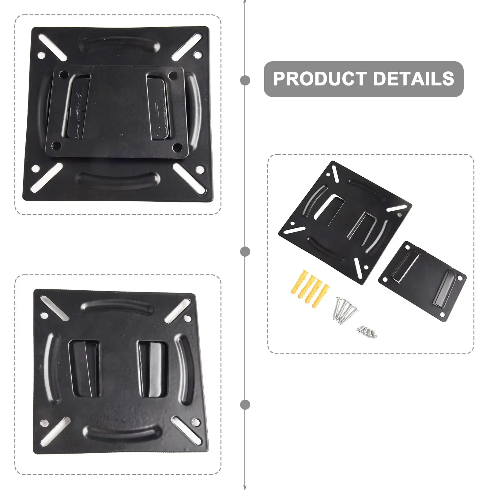 Quick Installation Metal TV Wall Mount Snap Fastener TV Mount Sturdy Metal Construction Adjustable Viewing Angle