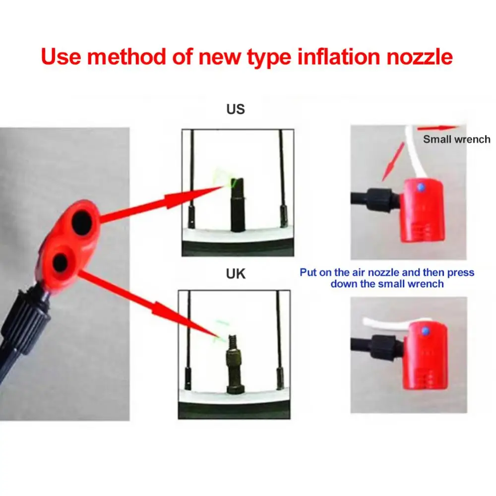 Ke Air Nozzle for Mountain Bike, Adaptador de válvula multifuncional, Conversor, Compatibilidade pequena Acessórios de alta qualidade