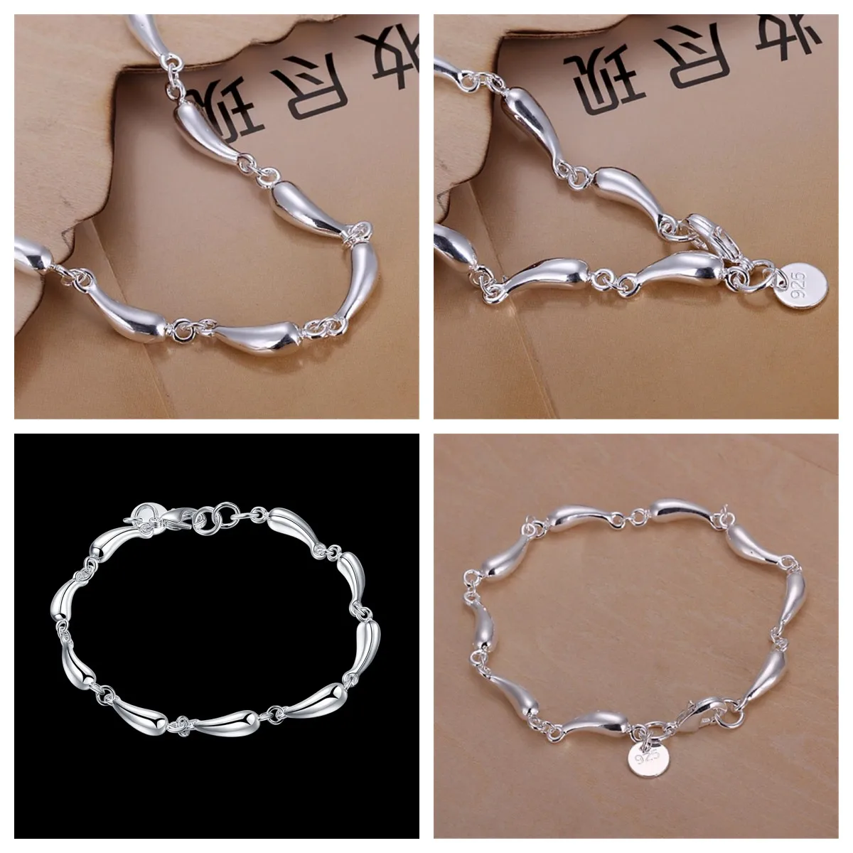 

1 шт., браслет из стерлингового серебра 925 пробы, цепочка для женщин, леди, модные очаровательные ювелирные изделия, свадебные благородные подарки для вечеринок