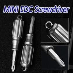 Mini Titanium Cross Screwdriver Removable Multifunctional Portable Functionality Pendant Key Chain EDC Repair Small Tools