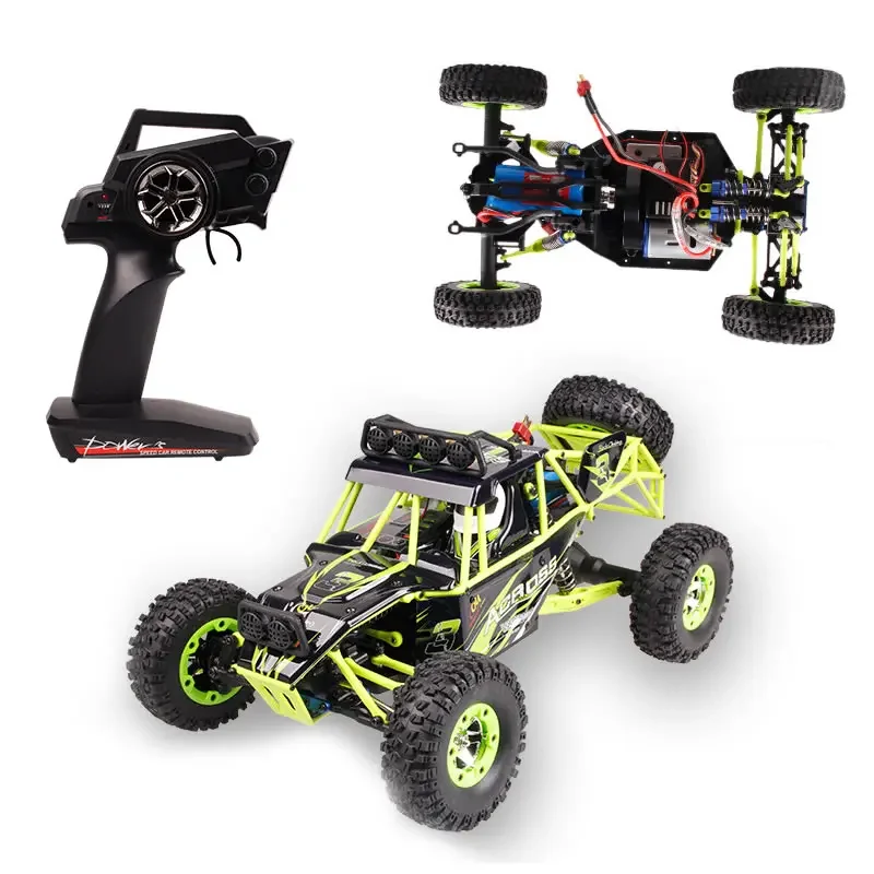 WLtoys 12428 1:12 4WD RC Racing รถความเร็วสูง Off-Road รีโมทคอนโทรลโลหะผสมปีนเขารถบรรทุก LED Light Buggy ของเล่นเด็กของขวัญ