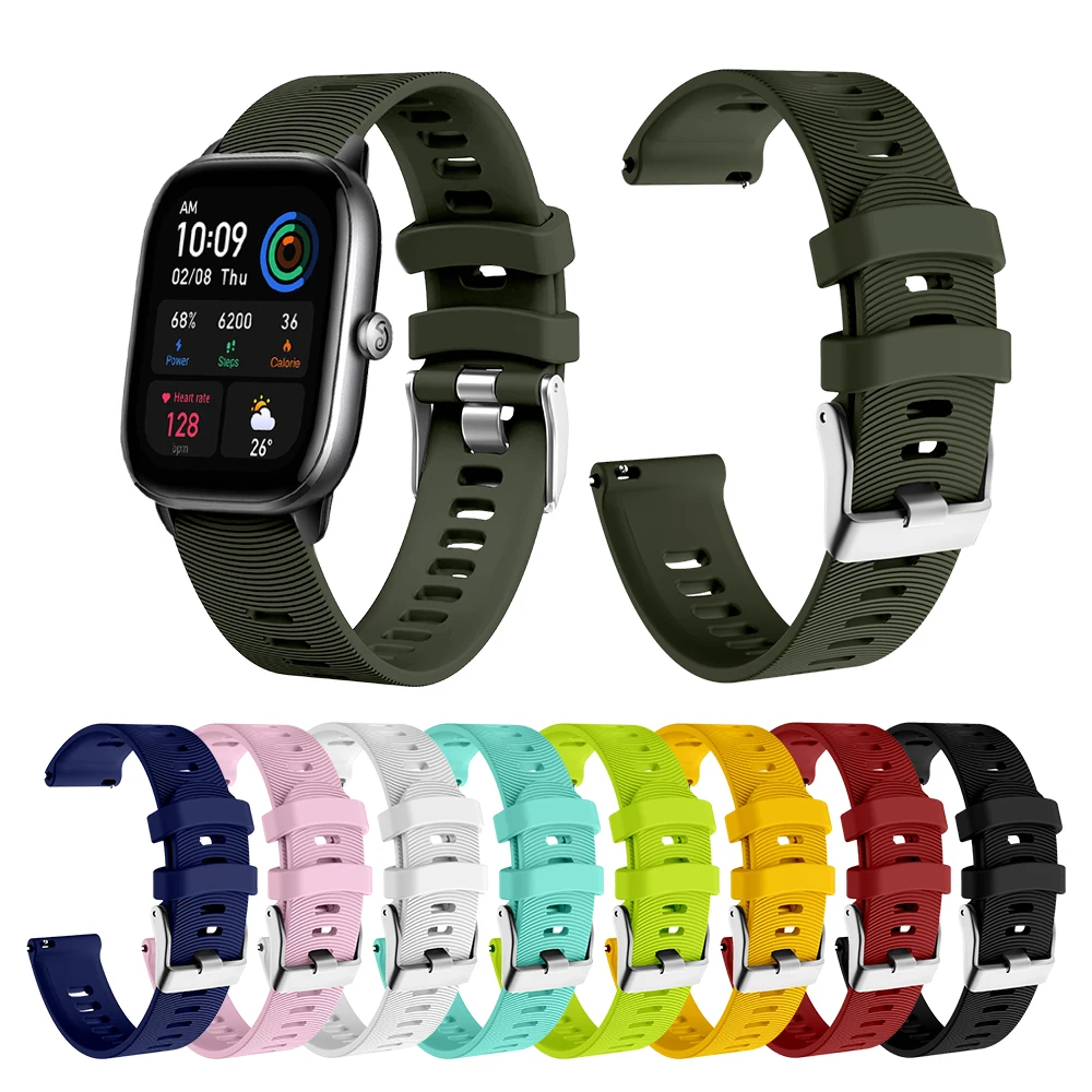 سوار ساعة بمحكم مخطط للرجال ، سوار ساعة رسمي لـ Amazfit GTS 2 صغير ، أسود وأخضر ، للمشي لمسافات طويلة في الهواء الطلق ، 20