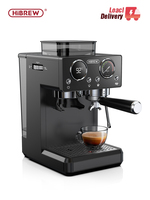 HiBREW Semi-automatic Espresso Machine Built-in Grinder 20 Gears Espresso 20Bar Coffee Maker with Steam Milk Frother H20