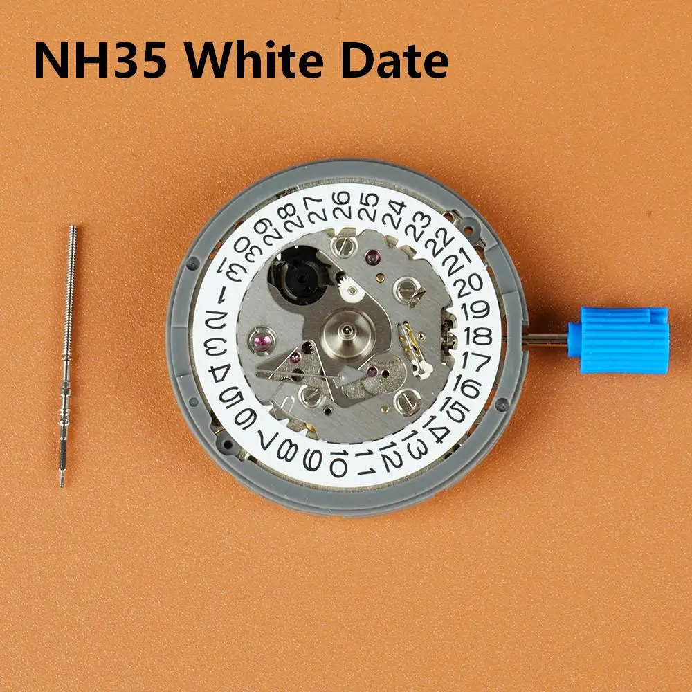 Original Japan NH35 Automatic Mechanical 24 Jewels Movement High Accuracy White Date 3H 24 Jewels for Seiko NH35A Movement