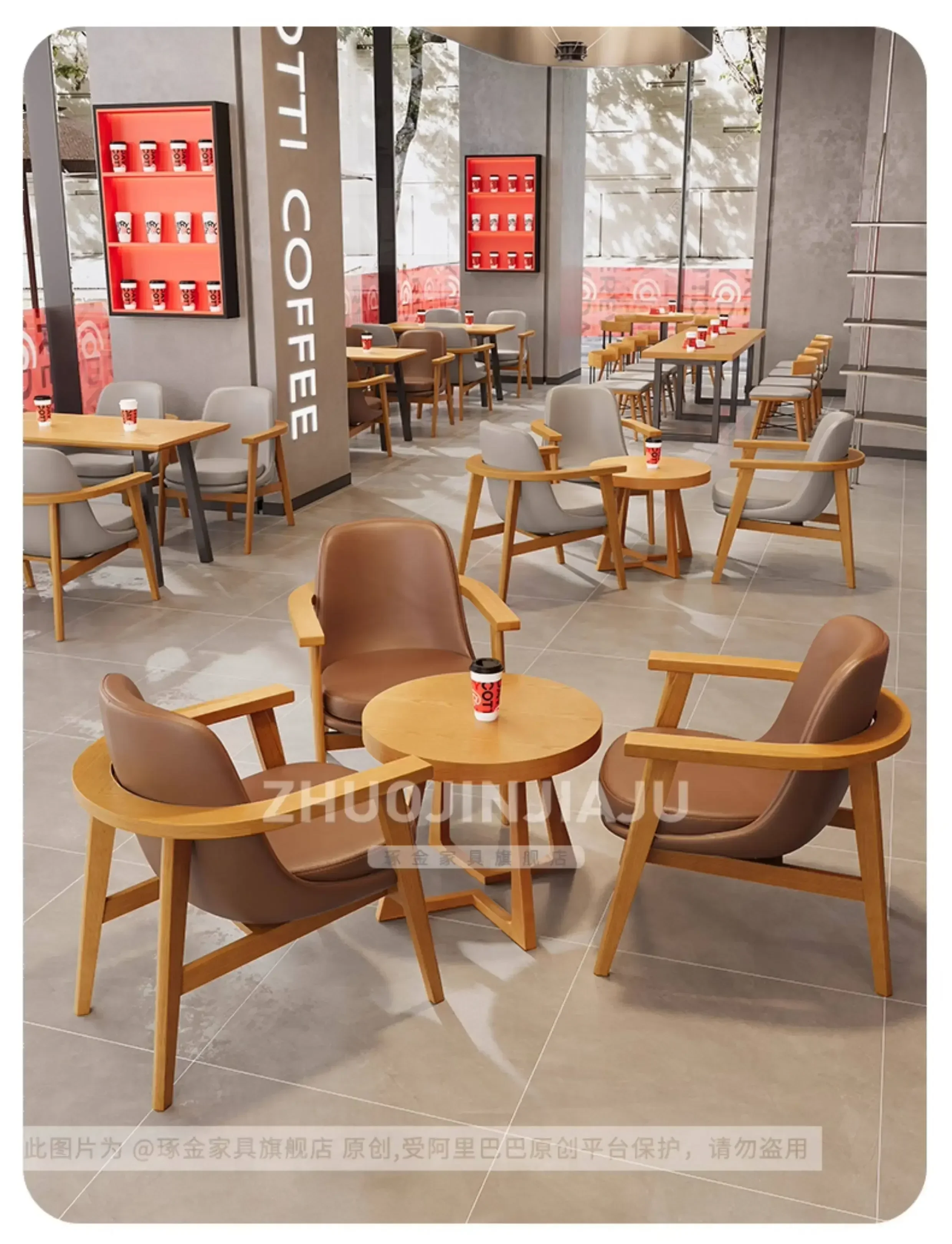 DSA-- wood backrest chair - perfect for restaurants, bubble tea shops, and casual lounges