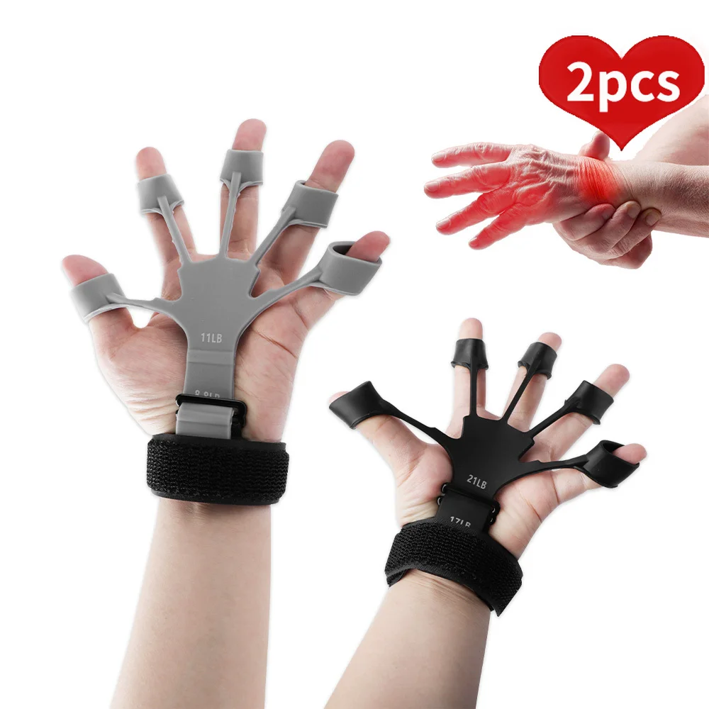 2pcs Hand Trainer Hand Grip Finger Power Forearm Exerciser Strength Muscle Workout Gripper Fitness Gym Rehabilitation Exercise