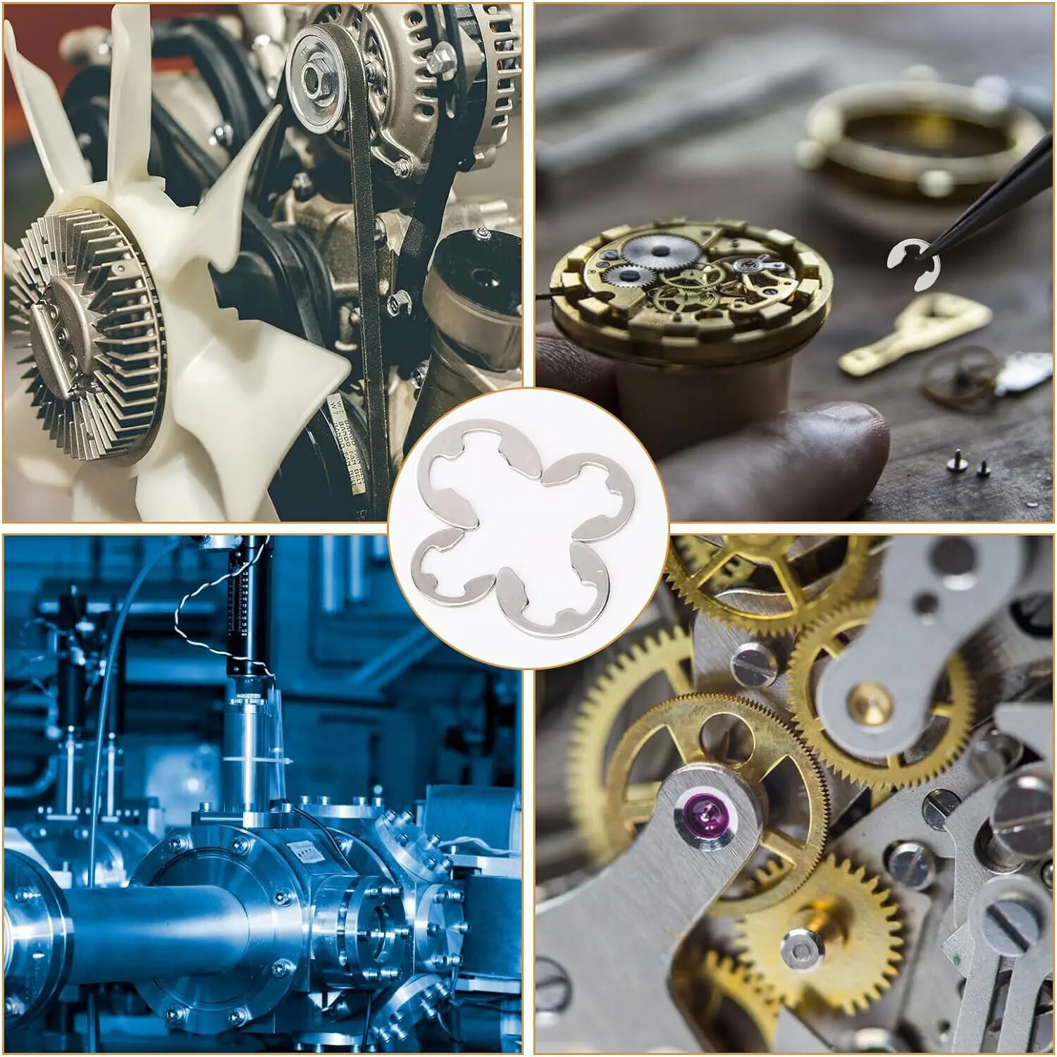 120Pcs E Clips C Circlip Stainless Steel Kit Retaining Ring Assorted 1.5 to 10mm