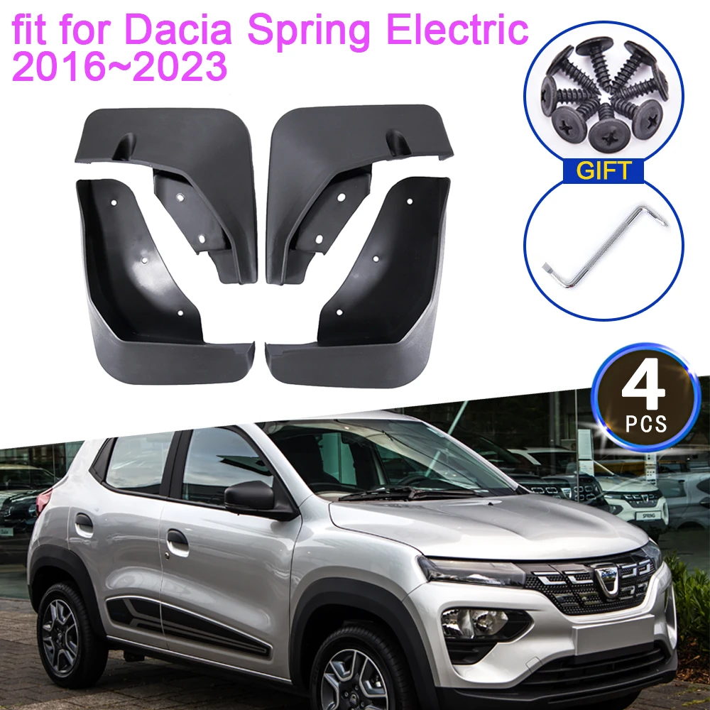 4x Mud Flaps for Dacia Spring EV Electric 2016~2023 Mudguards Splash Guards Front Car Accessories 2022 2021 2020 2019 2018 2017