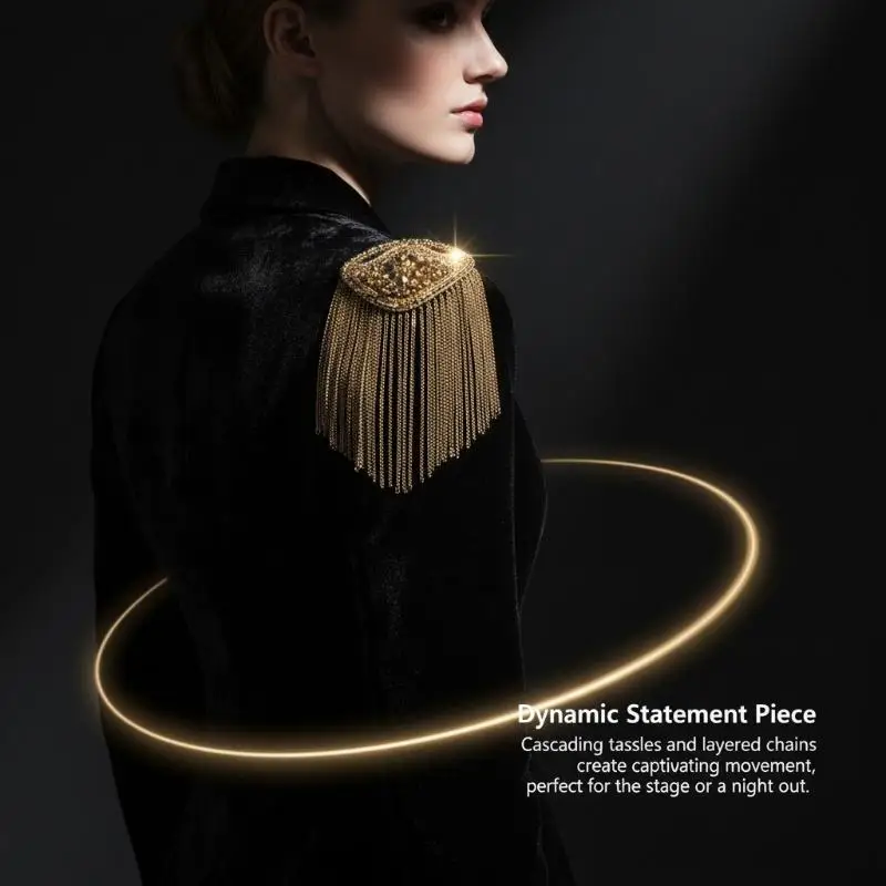 Performance Costumes Metal Punk Shoulder Ornaments for Exquisite Western Outfits Creative Design Stage WearHotsale