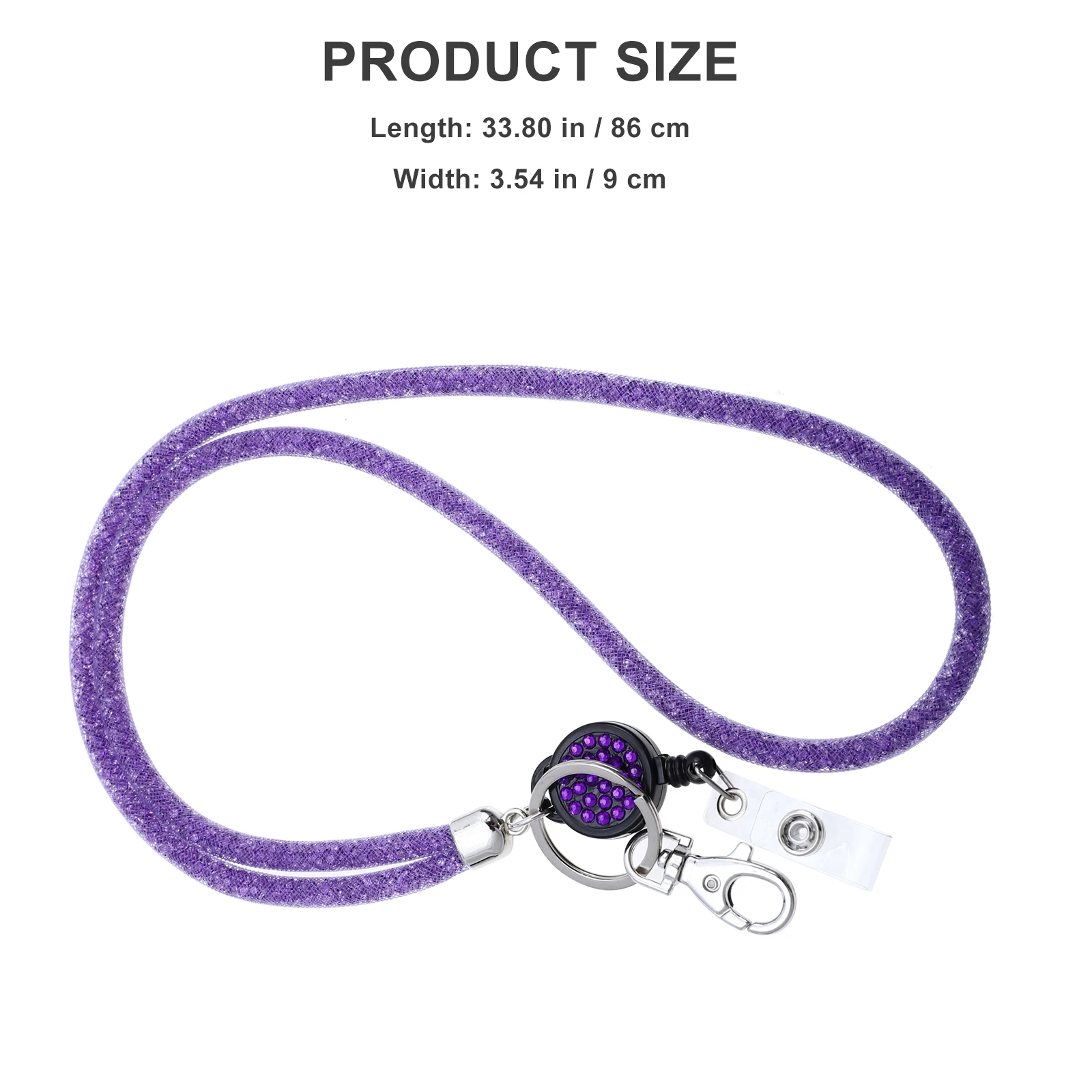 

Rhinestone Lanyard Phone Neck Strap Id Card Badge Holder Work Permit Breakaway Mesh String Key Chain Accessory