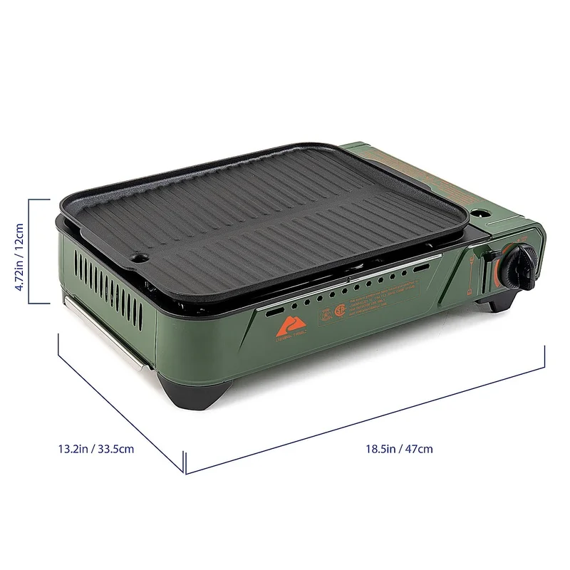 ポータブル屋外ブタングリドル 7650 BTU ノンスティックアルミニウム調理面 CSA 承認済み理想的なキャンプピクニック共連れ安全