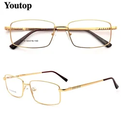 Rectangle Business Men Eyeglass Frame for Men Square Glasses Frame Prescription Metal Optical Eyewear Fashion Classic Gold Black