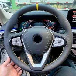 Perforated Leather Hand Sewing Car Steering Wheel Cover Trim For BMW G20 G21 G30 G31 G32 X3 G01 X4 G02 X5 G05 X7 G07 Z4 G29