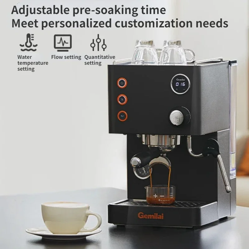 Portable Coffee Maker Machine 220V Stainless Steel Small Semi-automatic 15Bar for Office Home Commercial الة قهوة кофеварка