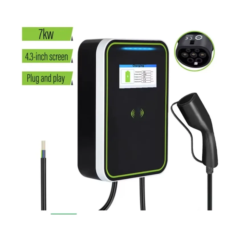 

OEM ODM Home LED Screen Fast AC charger Type 2 Wall-Mounted EV Charger For Electric Vehicle