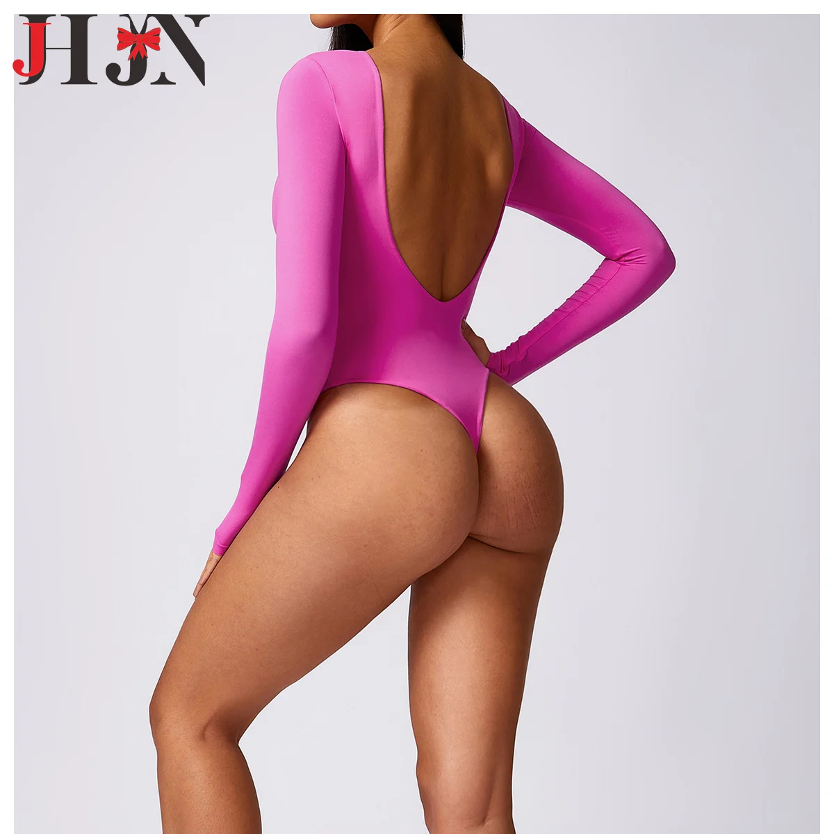 JHJN Bottom Layer Shape Triangle Jumpsuit Bound Oneself Show Off Weight Long Sleeved Yoga Clothes Jumpsuit Luxury Brand