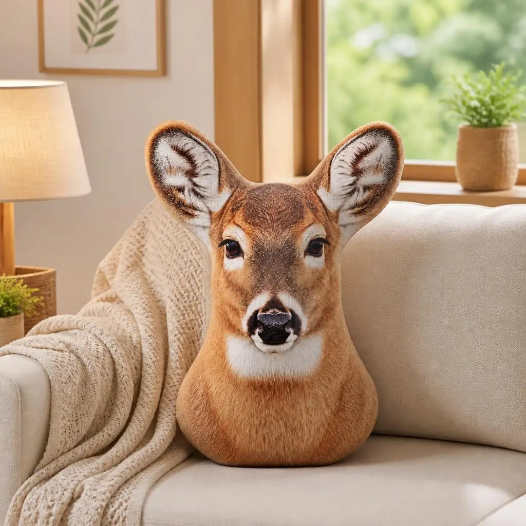woodland deer forest animal Shaped Pillow Cushion Irregular Stuffed Throw Pillow for Sofa Home Decoration Gift