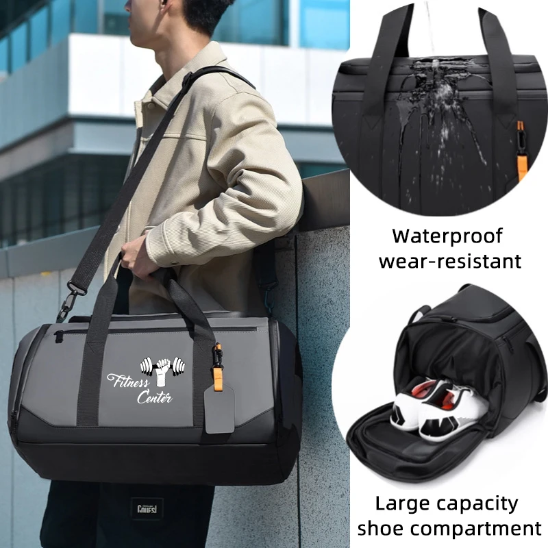 Customized High-end Men's Gym Bag Logo Fitness Bag Sports Bag Dry And Wet Travel Handbag Business Handbag Printed Name
