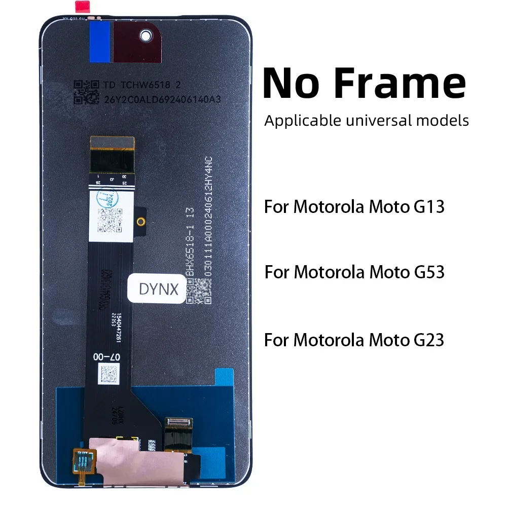 6.5“ For Motorola Moto G13 LCD Display Screen Sensor Panel Digiziter Assembly Repair Parts For Motorola Moto G23 LCD With Frame